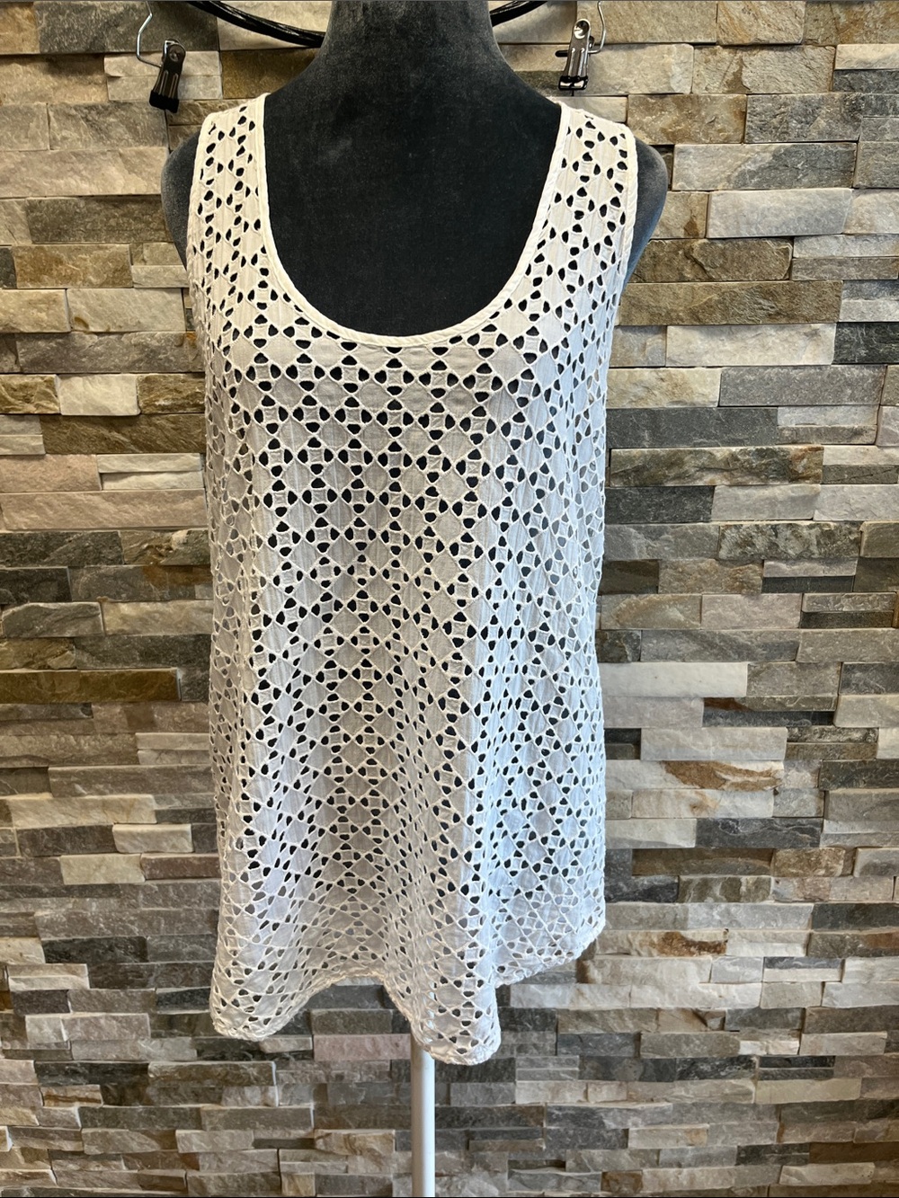 Sam & Lavi White Crochet Tank